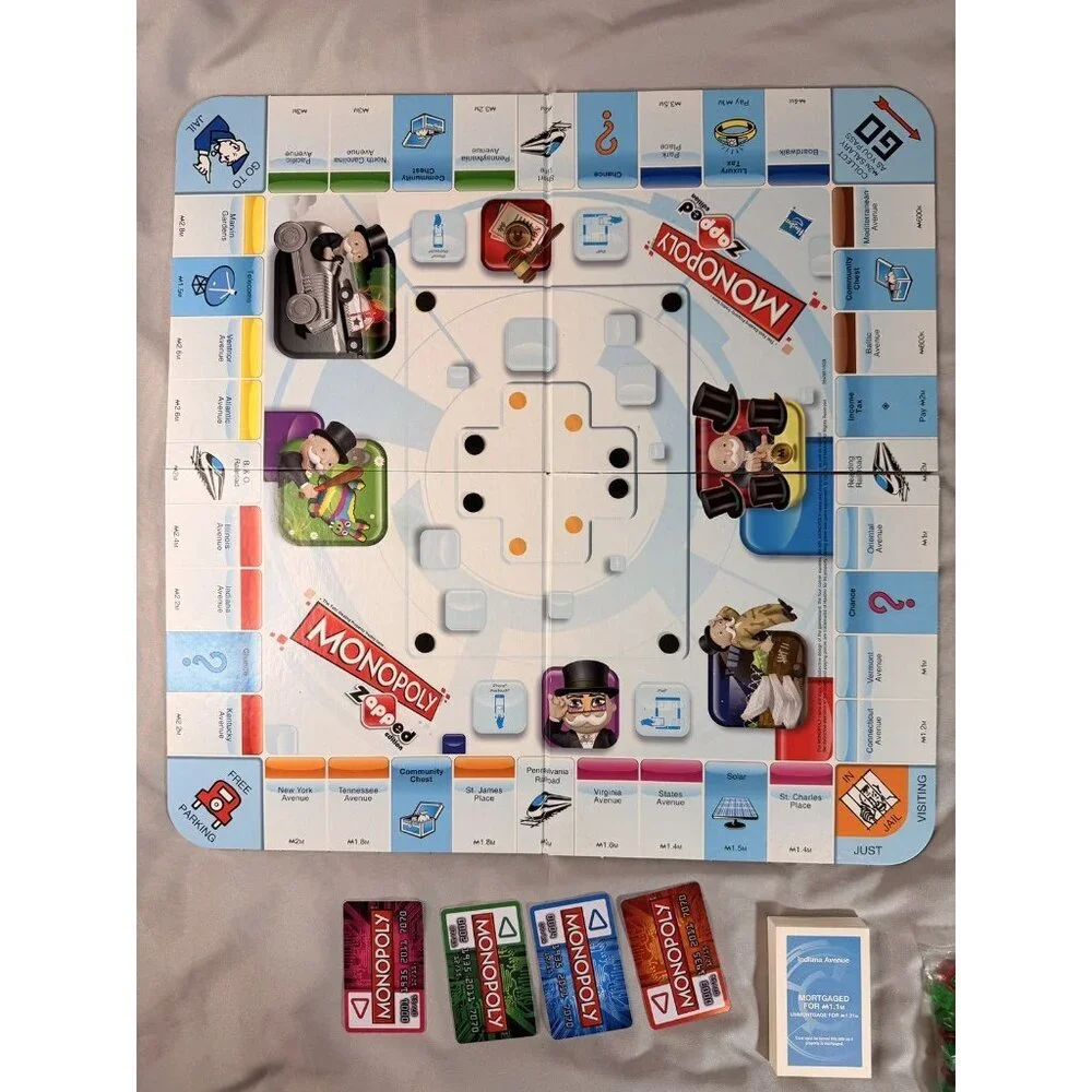 Monopoly Zapped Edition Board Game Hasbro 2012 Complete Works with iPad iPhone